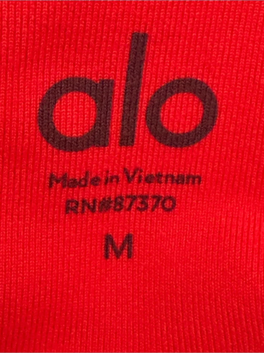 Alo Yoga High Waist Mesh Panel Moto Leggings Women's Sz Medium Reddish Orange